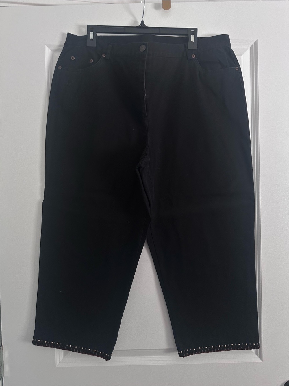 Ruby Rd. Black Capris with Beaded-Hem Trim